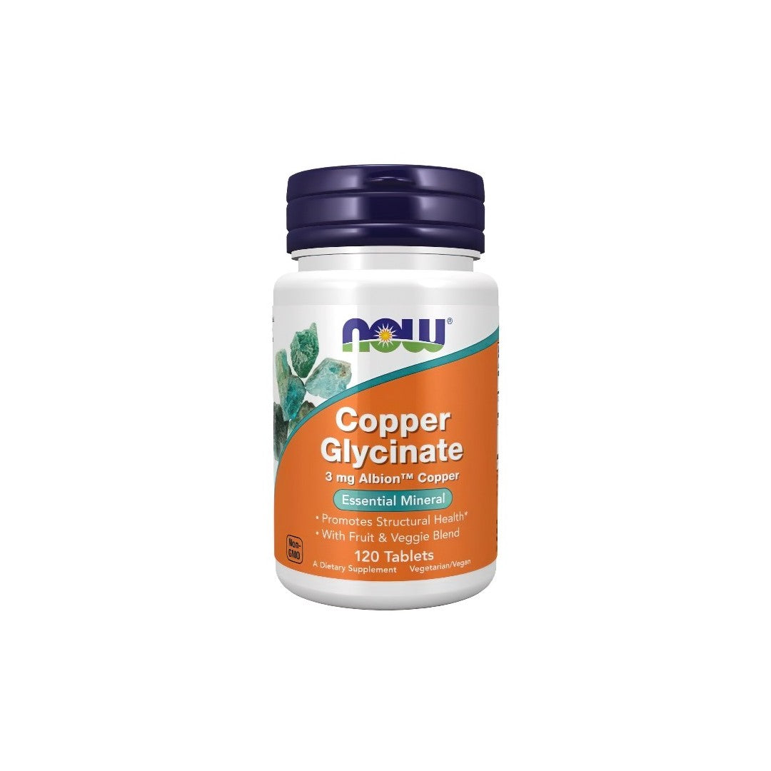 Kupferglycinat 3 mg 120 Tabletten Now Foods